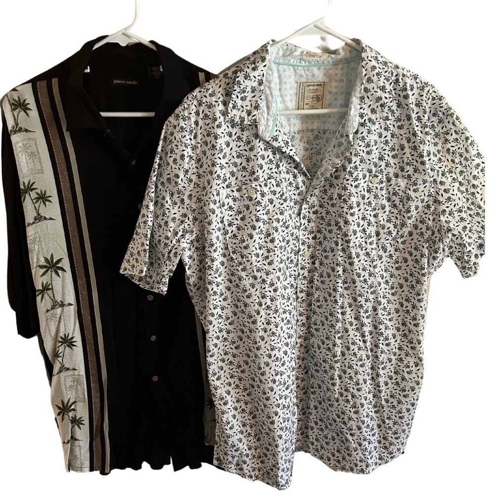 2 men’s button up casual shirt bundle, size XXL